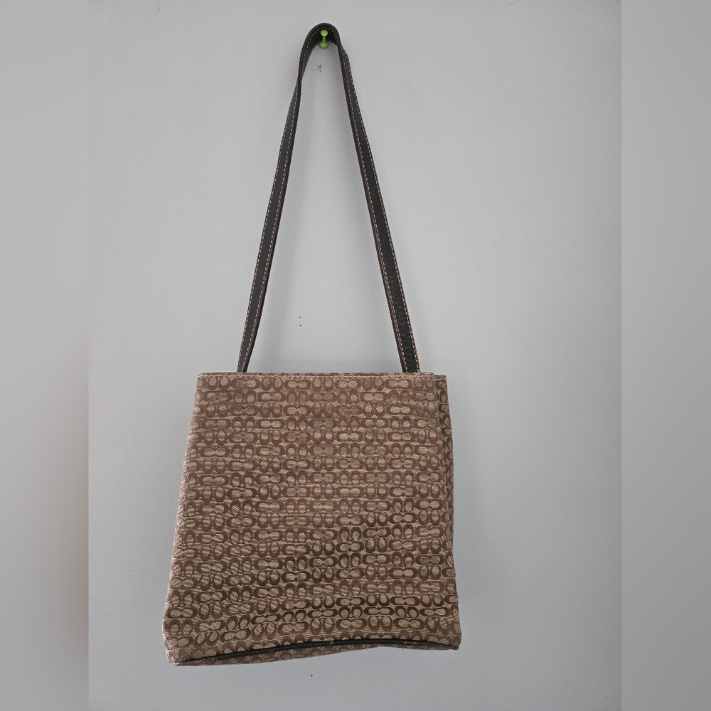 Coach Tan Textured Shoulder Bag